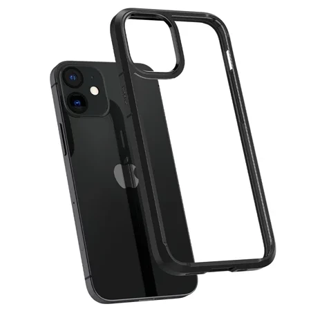 Etui na Apple iPhone 12 mini Spigen Ultra Hybrid - transparentne z czarną ramką