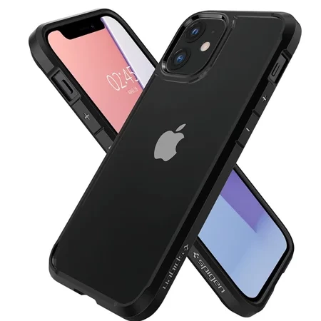 Etui na Apple iPhone 12 mini Spigen Ultra Hybrid - transparentne z czarną ramką