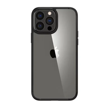 Etui na Apple iPhone 13 Pro Max Spigen Crystal Hybrid - transparentne z czarną ramką