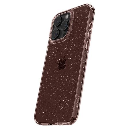 Etui na Apple iPhone 15 Pro Max Spigen Liquid Crystal Glitter silikonowe - różowe (Rose Quartz)