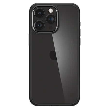 Etui na Apple iPhone 15 Pro Spigen Crystal Hybrid - transparentne z czarną ramką