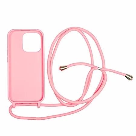 Etui na telefon Apple iPhone 15 Pro Mobile Origin Lanyard Case silikonowe - różowe