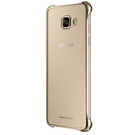 Etui na telefon Samsung Galaxy A5 2016 Clear Cover - transparentne ze złotą ramką