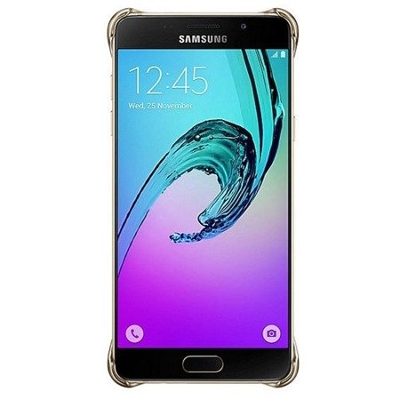 Etui na telefon Samsung Galaxy A5 2016 Clear Cover - transparentne ze złotą ramką