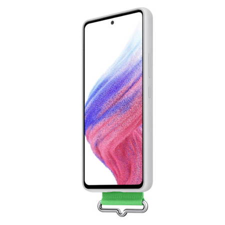 Etui na telefon Samsung Galaxy A53 5G Silicone Cover with Strap - białe