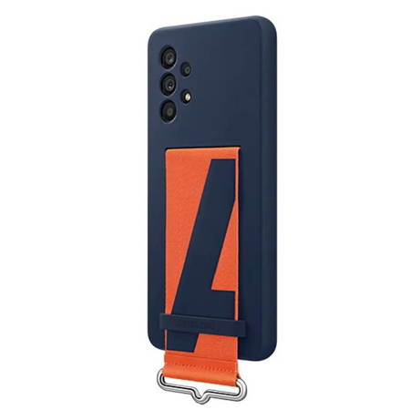 Etui na telefon Samsung Galaxy A53 5G Silicone Cover with Strap - granatowe