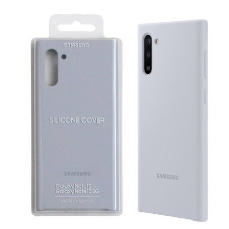 Etui na telefon Samsung Galaxy Note 10 Silicone Cover - srebrne