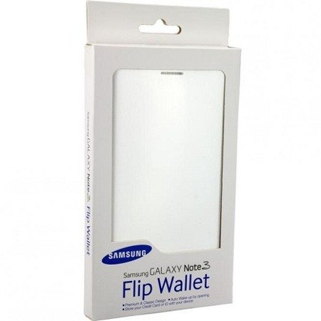 Etui na telefon Samsung Galaxy Note 3 Flip Wallet  - białe