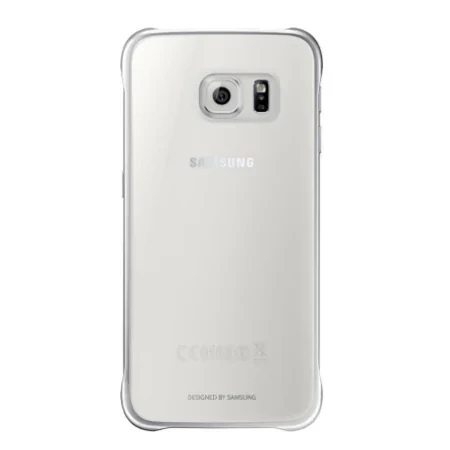 Etui na telefon Samsung Galaxy S6 Clear Cover  - transparentne ze srebrną ramką