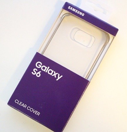 Etui na telefon Samsung Galaxy S6 Clear Cover - transparentne ze złotą ramką