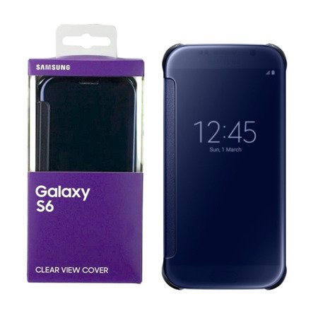 Etui na telefon Samsung Galaxy S6 Clear View Cover - granatowe