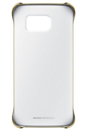 Etui na telefon Samsung Galaxy S6 edge Clear Cover - transparentne ze złotą ramką