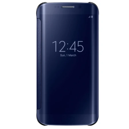 Etui na telefon Samsung Galaxy S6 edge Clear View Cover - ciemnogranatowe