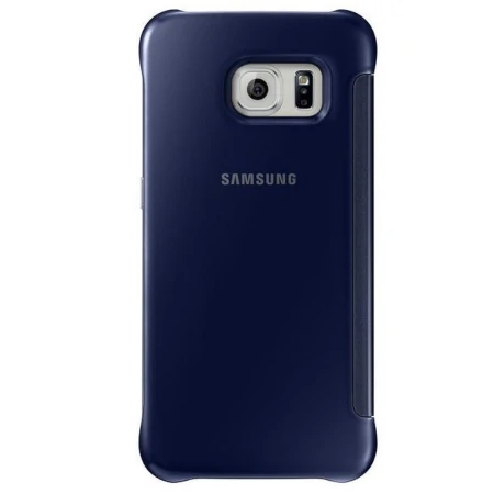 Etui na telefon Samsung Galaxy S6 edge Clear View Cover - ciemnogranatowe