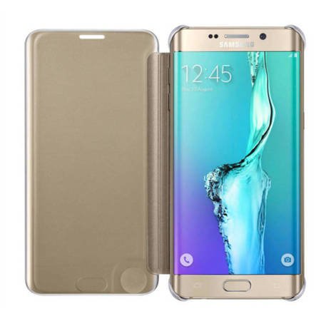 Etui na telefon Samsung Galaxy S6 edge+ Clear View Cover -  złote