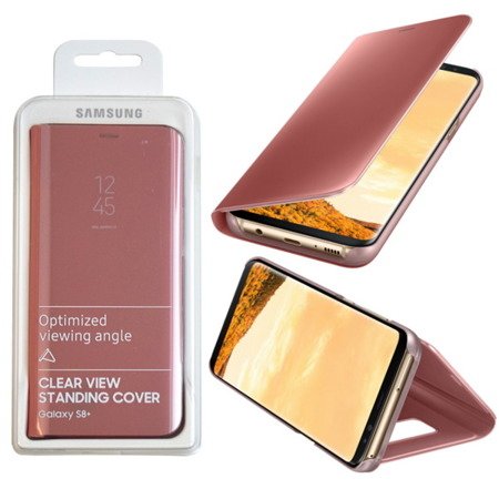 Etui na telefon Samsung Galaxy S8 Plus Clear View Standing Cover - różowe [OUTLET]