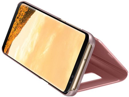 Etui na telefon Samsung Galaxy S8 Plus Clear View Standing Cover - różowe [OUTLET]