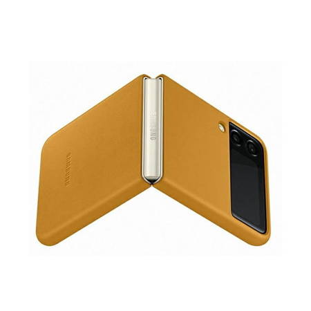 Etui na telefon Samsung Galaxy Z Flip3 Leather Cover - żółte