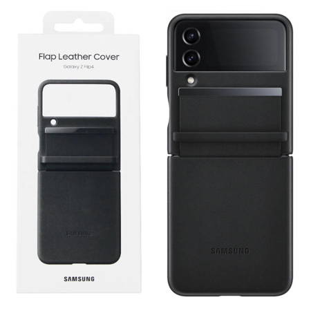 Etui na telefon Samsung Galaxy Z Flip4 Flap Leather Cover - czarne