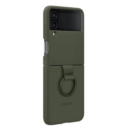 Etui na telefon Samsung Galaxy Z Flip4 Silicone Cover with Ring - khaki