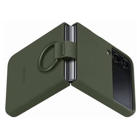 Etui na telefon Samsung Galaxy Z Flip4 Silicone Cover with Ring - khaki