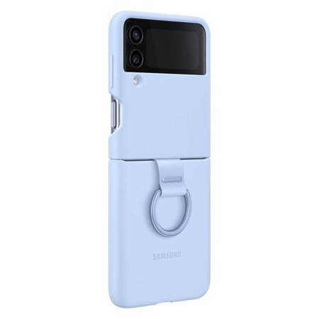 Etui na telefon Samsung Galaxy Z Flip4 Silicone Cover with Ring - niebieskie