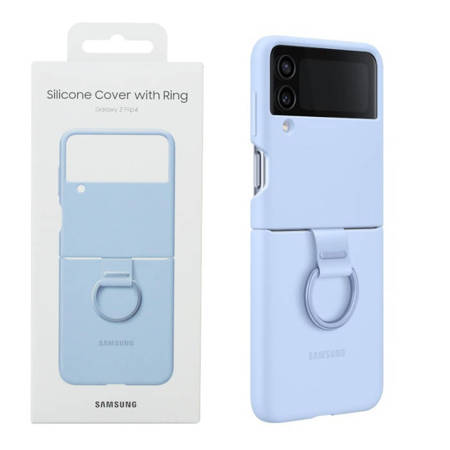 Etui na telefon Samsung Galaxy Z Flip4 Silicone Cover with Ring - niebieskie