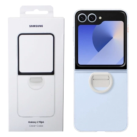 Etui na telefon Samsung Galaxy Z Flip6 Clear Case with Ring - transparentne