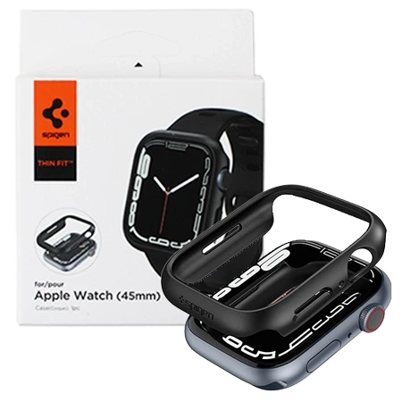 Etui ochronne Spigen Thin Fit do Apple Watch 7/ 8/ 9 45 mm - czarne