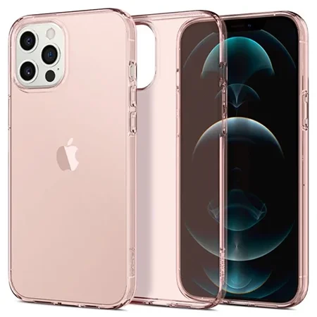 Etui silikonowe na Apple iPhone 12/ 12 Pro Spigen Crystal Flex - różowe (Rose Crystal)