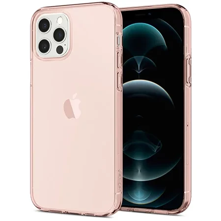 Etui silikonowe na Apple iPhone 12/ 12 Pro Spigen Crystal Flex - różowe (Rose Crystal)