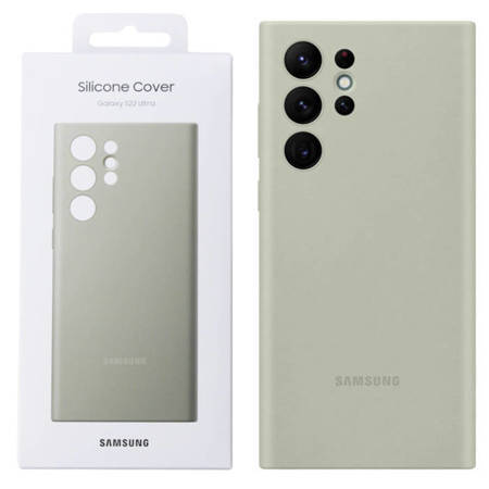 Etui silikonowe na telefon Samsung Galaxy S22 Ultra Silicone Cover - oliwkowe (Olive Green)