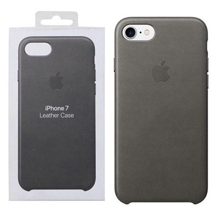 Etui skórzane Apple iPhone 7/ 8/ SE 2020/ SE 2022  Leather Case - szare (Storm Gray) [OUTLET]