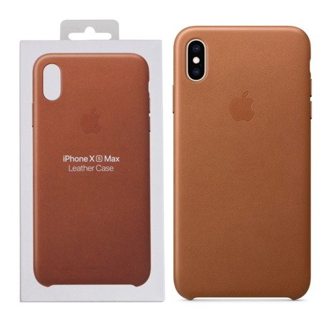 Etui skórzane Apple iPhone XS Max Leather Case - brązowe (Saddle Brown) [OUTLET]