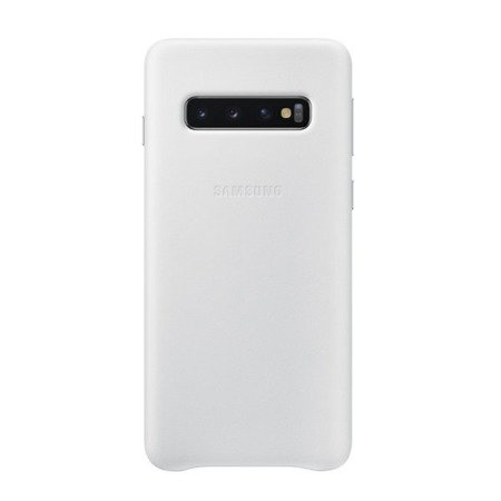 Etui skórzane na telefon Samsung Galaxy S10 Leather Cover - białe