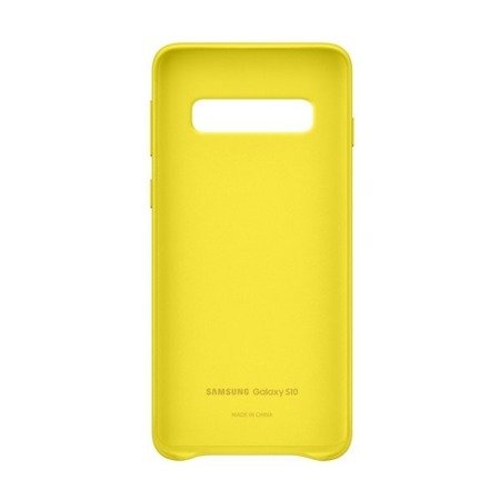 Etui skórzane na telefon Samsung Galaxy S10 Leather Cover - żółte