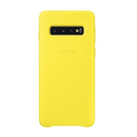 Etui skórzane na telefon Samsung Galaxy S10 Leather Cover - żółte