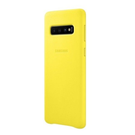 Etui skórzane na telefon Samsung Galaxy S10 Leather Cover - żółte