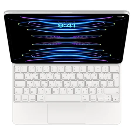 Etui z klawiaturą Apple iPad Pro 12.9" gen. 3/ 4/ 5/ 6/ Air 13" M2 Magic Keyboard (układ ukraiński) - białe