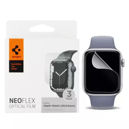 Folia ochronna Spigen Neo Flex do Apple Watch 4/ 5/ 6/ 7/ 8/ SE/ 2022 Series 44/ 45mm   - 3 sztuki