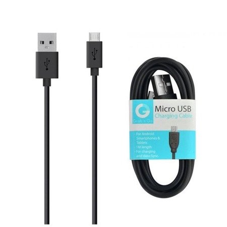 Grab 'n Go kabel micro-USB 1 m - czarny