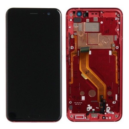 HTC U11 wyświetlacz LCD z ramką - czerwony