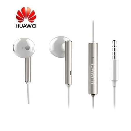 Huawei AM116 słuchawki z pilotem i mikrofonem - biało-srebrne