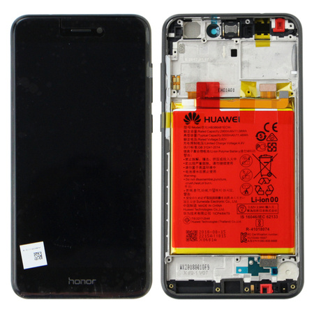 Huawei Honor 8 Lite wyświetlacz LCD z ramką i baterią - czarny