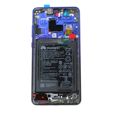 Huawei Mate 20 wyświetlacz LCD z ramką i baterią - niebiesko-fioletowy (Twilight)