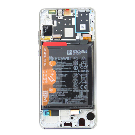 Huawei P30 Lite 48 MPX wyświetlacz LCD z ramką i baterią - biały (Pearl White)