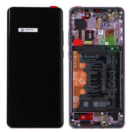 Huawei P30 Pro wyświetlacz LCD z ramką i baterią - fioletowy (Misty Lavender)