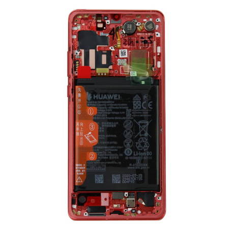 Huawei P30 Pro wyświetlacz LCD z ramką i baterią - pomarańczowy (Amber Sunrise)