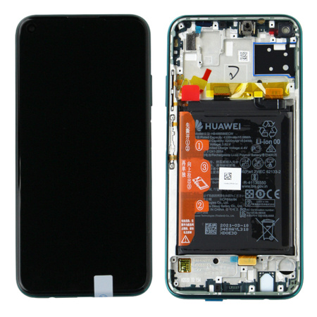 Huawei P40 Lite wyświetlacz LCD z ramką i baterią - zielony