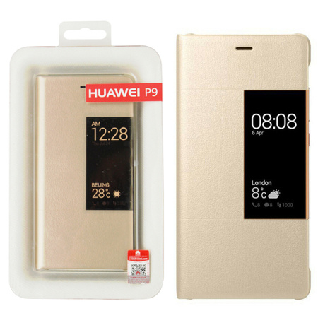 Huawei P9 etui S View Cover - złote
